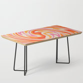 70s Retro Swirl Color Abstract Coffee Table