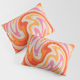 70s Retro Swirl Color Abstract Pillow Sham