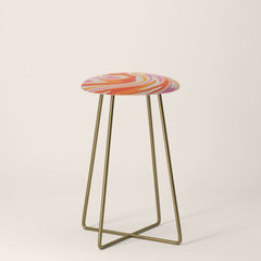 70s Retro Swirl Color Abstract Stool