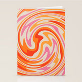 70s Retro Swirl Color Abstract Stationery Card