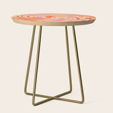 70s Retro Swirl Color Abstract Side Table