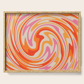 70s Retro Swirl Color Abstract Serving Tray