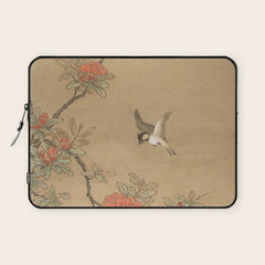 16th Century Japanese Bird and Peony Edo Era Painting Laptop Sleeve