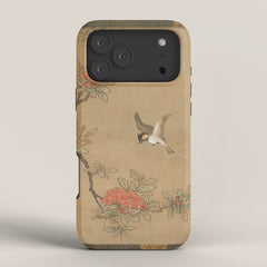 16th Century Japanese Bird and Peony Edo Era Painting iPhone Case