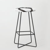 And I Op' Minimalist Ink Line Drawing Abstract Black Brush Strokes Modern Funky Maze by Ejaaz Haniff Stool