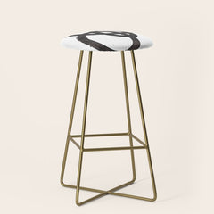 And I Op' Minimalist Ink Line Drawing Abstract Black Brush Strokes Modern Funky Maze by Ejaaz Haniff Stool