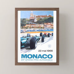 1966 MONACO Grand Prix Racing Poster Mini Art Print