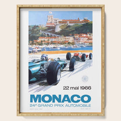 1966 MONACO Grand Prix Racing Poster Serving Tray
