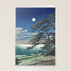 "Spring Moon at Ninomiya Beach" by Hasui Kawase, 1931 Stationery Card
