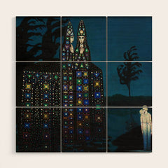 Confirmation of Love,' Magical Realism Portrait Painting by Boles����aw Biegas Wood Wall Art