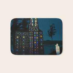 Confirmation of Love,' Magical Realism Portrait Painting by Boles����aw Biegas Bath Mat