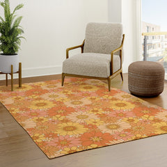 70s Retro Daisy Floral Rug