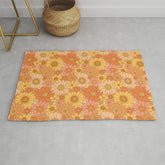 70s Retro Daisy Floral Rug