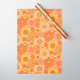 70s Retro Daisy Floral Wrapping Paper