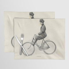 "Coasting" from "Bicycling for Ladies" by Maria E. Ward, 1896 Placemat