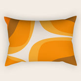 70s Retro Groove Minimalist Mid Century Modern Abstract in 1970s Brown and Orange Rectangular Pillow