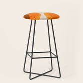 70s Retro Groove Minimalist Mid Century Modern Abstract in 1970s Brown and Orange Stool