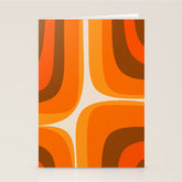 70s Retro Groove Minimalist Mid Century Modern Abstract in 1970s Brown and Orange Stationery Card