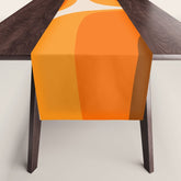 70s Retro Groove Minimalist Mid Century Modern Abstract in 1970s Brown and Orange Table Runner