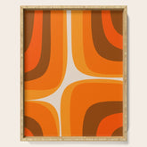 70s Retro Groove Minimalist Mid Century Modern Abstract in 1970s Brown and Orange Serving Tray