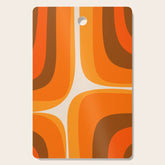 70s Retro Groove Minimalist Mid Century Modern Abstract in 1970s Brown and Orange Cutting Board