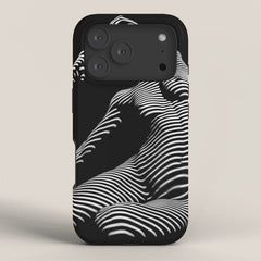 0077s-DJA Abstract Photograph of Seated Woman Striped by Light and Shade iPhone Case