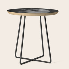 0077s-DJA Abstract Photograph of Seated Woman Striped by Light and Shade Side Table