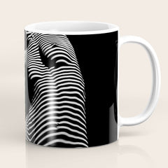 0077s-DJA Abstract Photograph of Seated Woman Striped by Light and Shade Coffee Mug