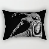 0077s-DJA Abstract Photograph of Seated Woman Striped by Light and Shade Rectangular Pillow