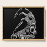 0077s-DJA Abstract Photograph of Seated Woman Striped by Light and Shade Serving Tray