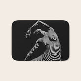 0077s-DJA Abstract Photograph of Seated Woman Striped by Light and Shade Bath Mat