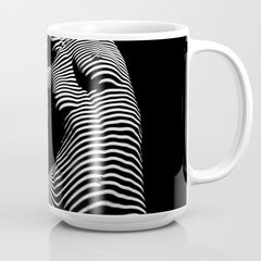 0077s-DJA Abstract Photograph of Seated Woman Striped by Light and Shade Coffee Mug