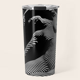 0077s-DJA Abstract Photograph of Seated Woman Striped by Light and Shade Travel Mug