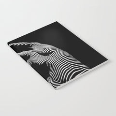 0077s-DJA Abstract Photograph of Seated Woman Striped by Light and Shade Notebook