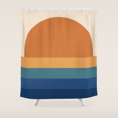 70's Retro Sunset Shower Curtain