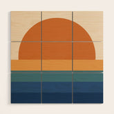 70's Retro Sunset Wood Wall Art
