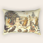 Christmas Party Cats' by Louis Wain Vintage Cat Art Rectangular Pillow