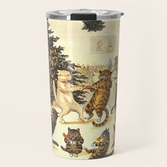 Christmas Party Cats' by Louis Wain Vintage Cat Art Travel Mug