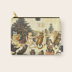 Christmas Party Cats' by Louis Wain Vintage Cat Art Carry All Pouch