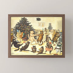 Christmas Party Cats' by Louis Wain Vintage Cat Art Mini Art Print