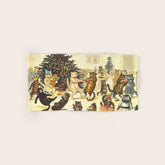 Christmas Party Cats' by Louis Wain Vintage Cat Art Bath Towel