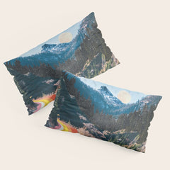1960's Style Mountain Collage Pillow Sham