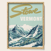 2021 Ski Stowe Vermont Vintage Poster Serving Tray