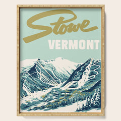 2021 Ski Stowe Vermont Vintage Poster Serving Tray