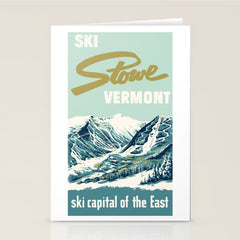 2021 Ski Stowe Vermont Vintage Poster Stationery Card