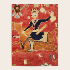 17th Century Isfahan Persian Animal Rug Print Poster