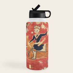 17th Century Isfahan Persian Animal Rug Print Water Bottle
