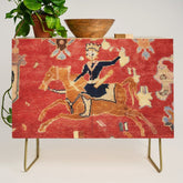 17th Century Isfahan Persian Animal Rug Print Credenza