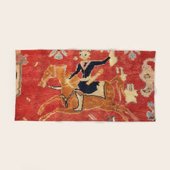 17th Century Isfahan Persian Animal Rug Print Bath Towel