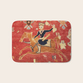 17th Century Isfahan Persian Animal Rug Print Bath Mat